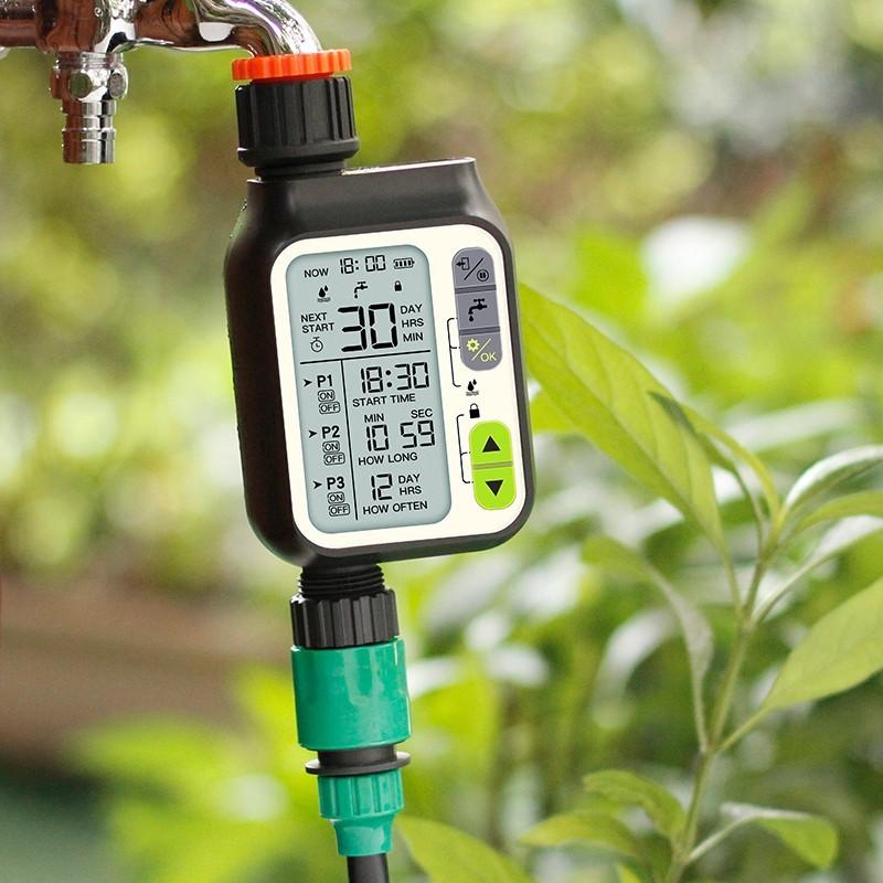 Temporizador de Riego Impermeable Controlador Automático de Temporizador de Riego con Sensor de Lluvia Sistema de Riego Inteligente para Jardín