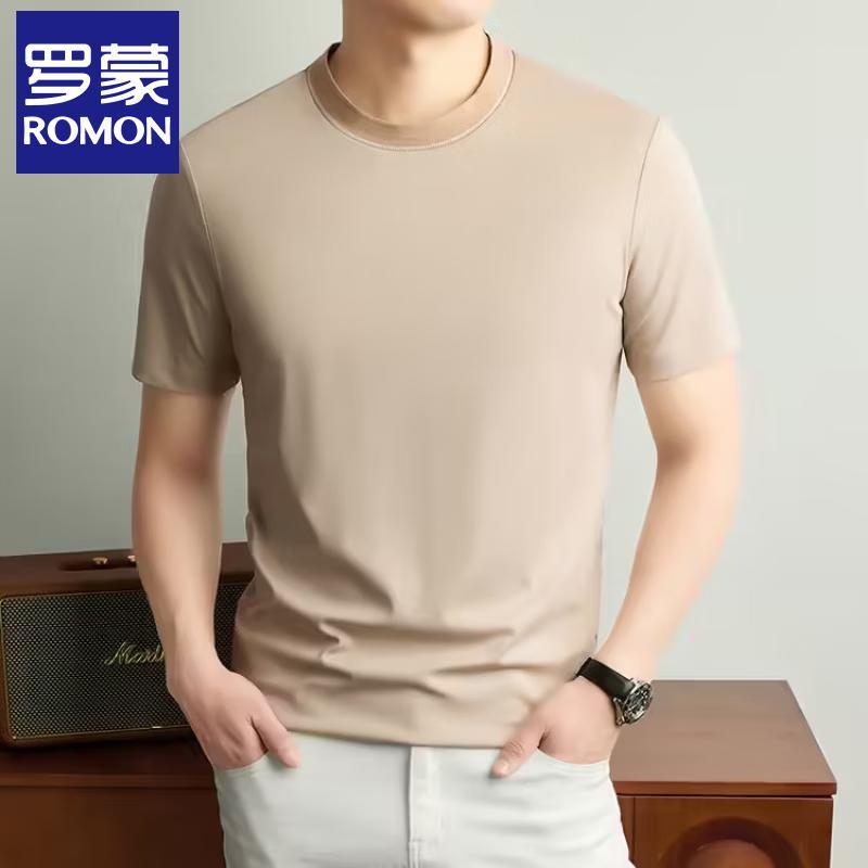 Luomeng Men's Summer Casual Round Neck Short Sleeve T-Shirt