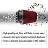 MUTEKI Car Air Filter Universal 76mm Air Filter Mushroom Type Air Intake Filter Adjustable Replacement Filter (Red)