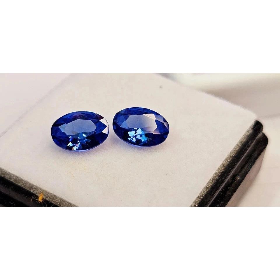 Schöner Zirkon Blau Für Ohrringherstellung Oval geschliffen 2+ Karat Paar Lose Edelsteine