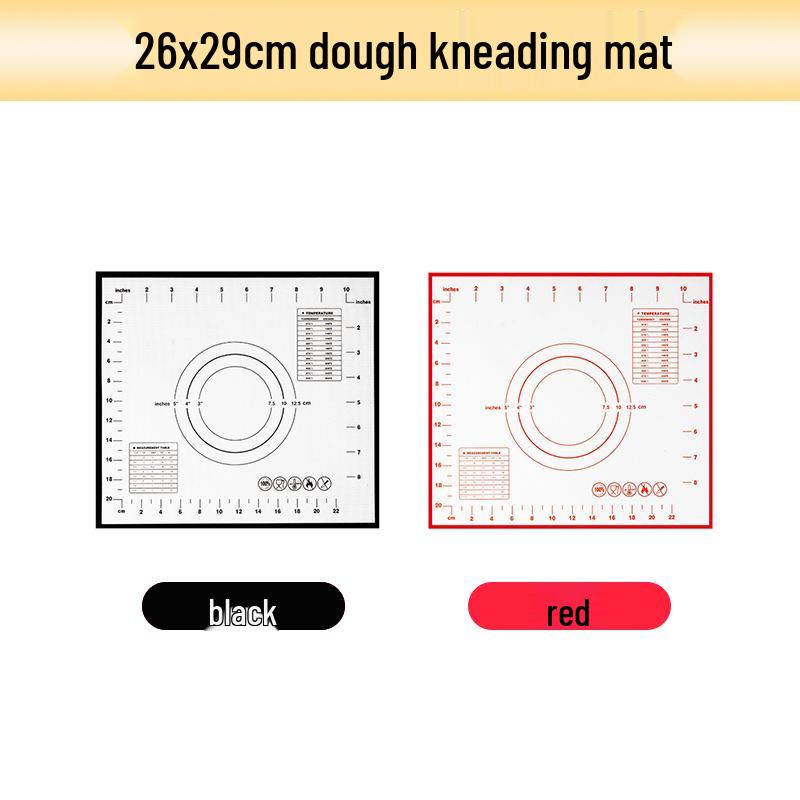 Non-Slip Non-Stick High-Temp Resistant Silicone Baking & Kneading Mat 26x29cm красный