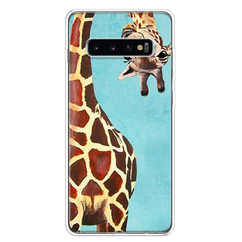 Cute Cartoon Giraffe Animal Cover Phone Case For Samsung Galaxy A51 A71 A50 A70 A40 A30 A20E A10 A41 A31 A21S A11 A01 A6 A8 + A7