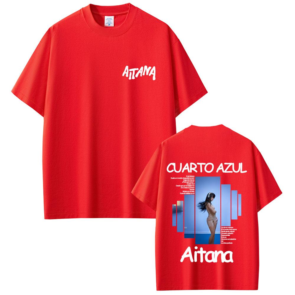 

Singer Aitana CUARTO AZUL Album Graphic Tshirt Men Women Hip Hop Fashion Oversized T Shirts Male Casual Cotton Vintage Tshirts S