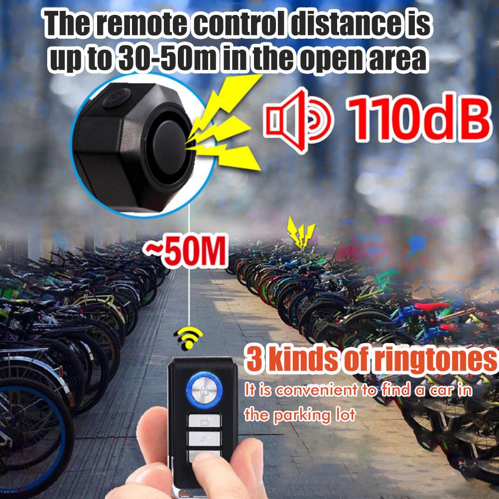 Bike Alarm System Bike Alarm with Remote Control Wireless USB C Motorcycle Waterproof Anti Theft