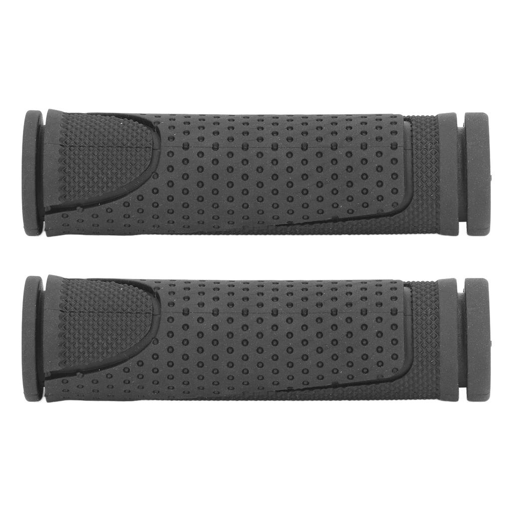 One Pair Bike Handle Grips Ergonomic Anti Slip Universal Rubber Shock Absorption Bike Grips Replacement for Mountain