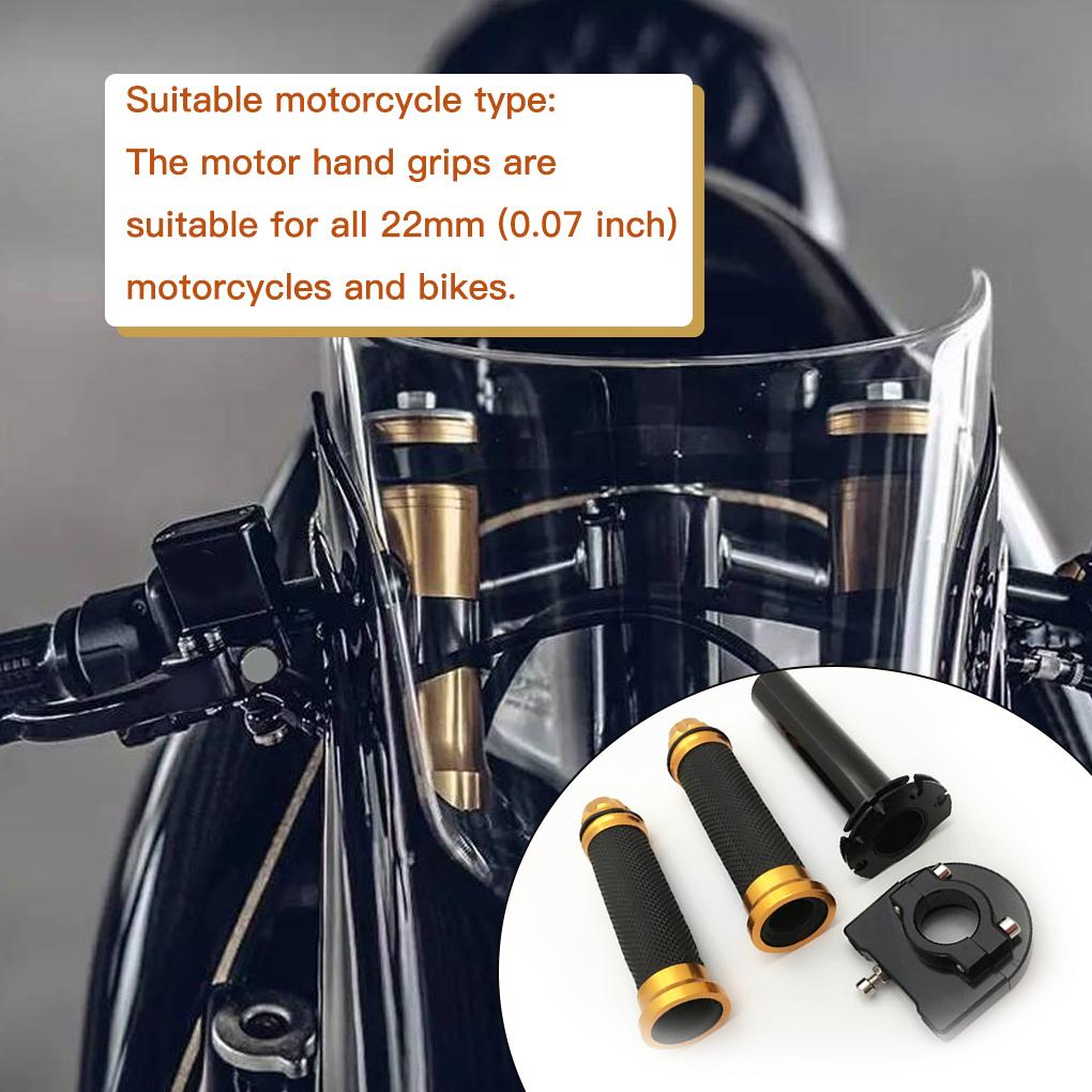 Adjustabble Pair Motorcycle Handlebar Aluminium Alloy Hand Grip Kits Sets Grips Slippery Proof Bar Grips for Motor Cruiser