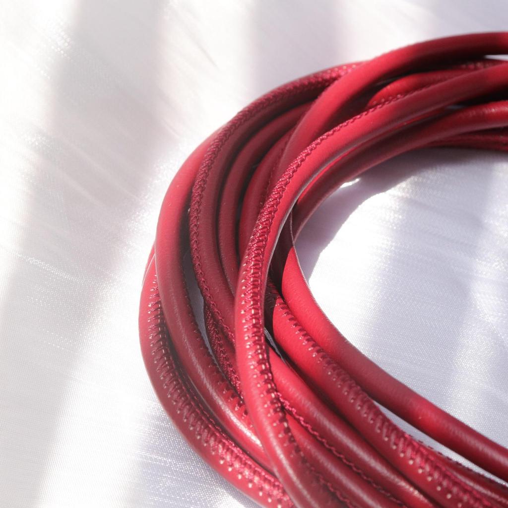 PU Leather Round Handle Strap with Lock Edge Stitching - DIY Traction Weaving Ornament E18