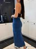 Women's High Waist Irregular Slit Denim Skirt - Sexy Slim Fit, Hip-Hugging
