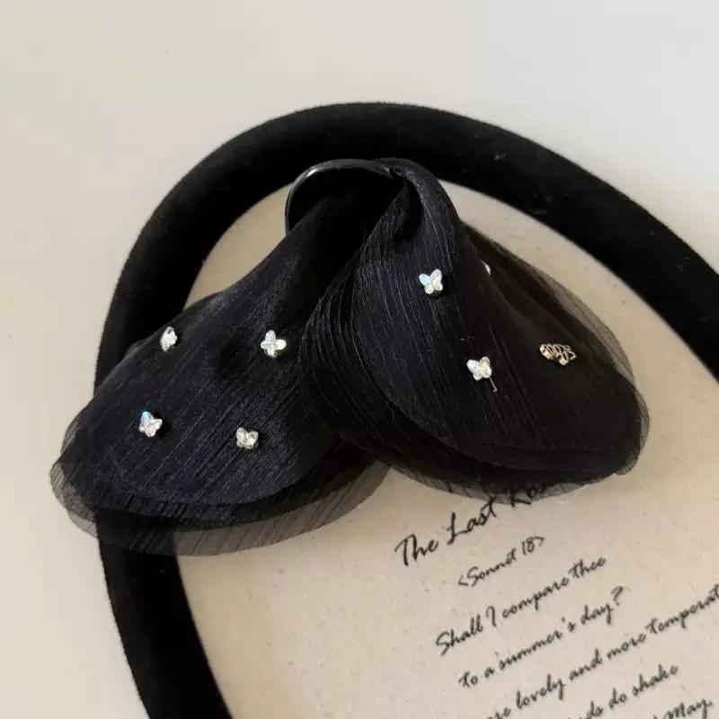 High End Fairy Clips Butterfly Hair Accessory French Retro Simple Mesh Solid Color French Hair Clips Headwear Fashion Versatile