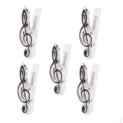 5 Pack Music Note Clip Holder Plastic Stationary