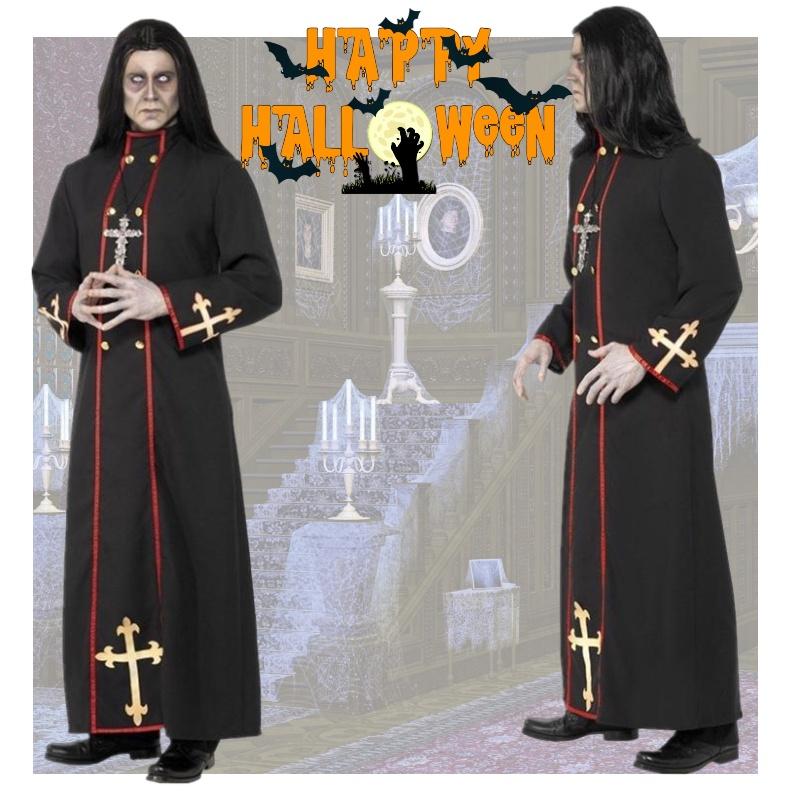 Robe Medieval Priest Cosplay Costume Party Halloween Roleplay Outfit Events