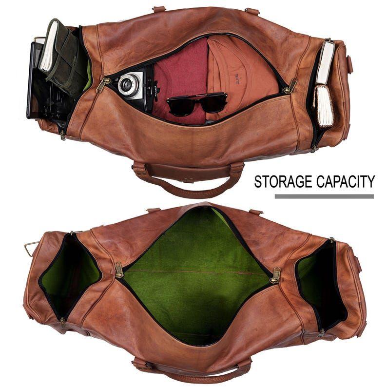 Handmade Leather Duffel Bag Travel Duffel for Men and Women Leather Holdall Bag Sports Gym Bag Personalized Groomsmen Gift Overnight Duffel