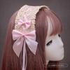 Handmade Sweet Lolita Hair Accessory Set - Lace Bow Clip Headband Tea Party Style