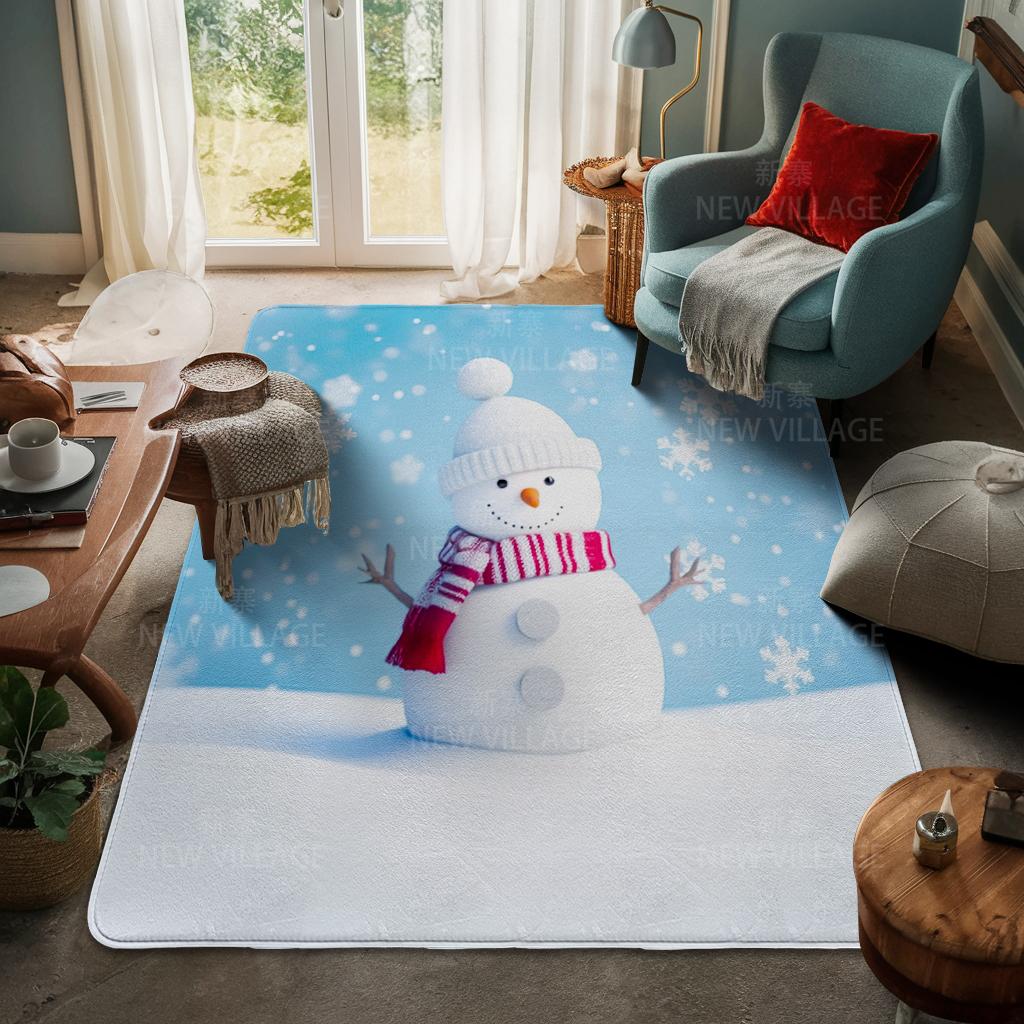 House Entrance Carpet Home Door Mat Living Room Bath Foot Bathroom Non-slip Water Absorption Rugs Bath Merry Christmas Winter
