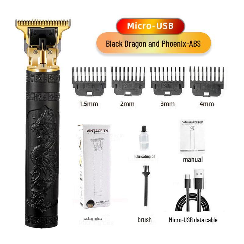 Professional Electric Hair Clipper for Barbers & Home: Precision Carving, Slicked Back Styles, Bald Head Trim.