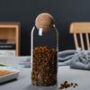 High Borosilicate Glass Storage Jar with Cork Stopper for Grains, Tea, and More