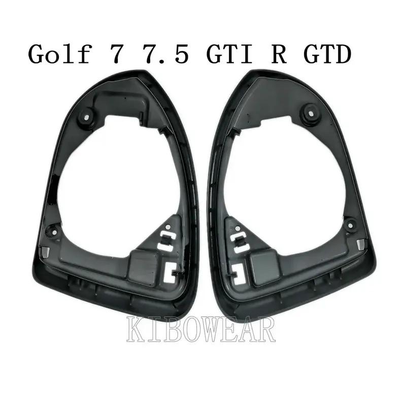 Pair Glossy Black Side Mirror Frame for VW Golf 7 MK7 7.5 GTI GTD R VII TDI sportsvan sportswagen E-golf shiny holder Housing