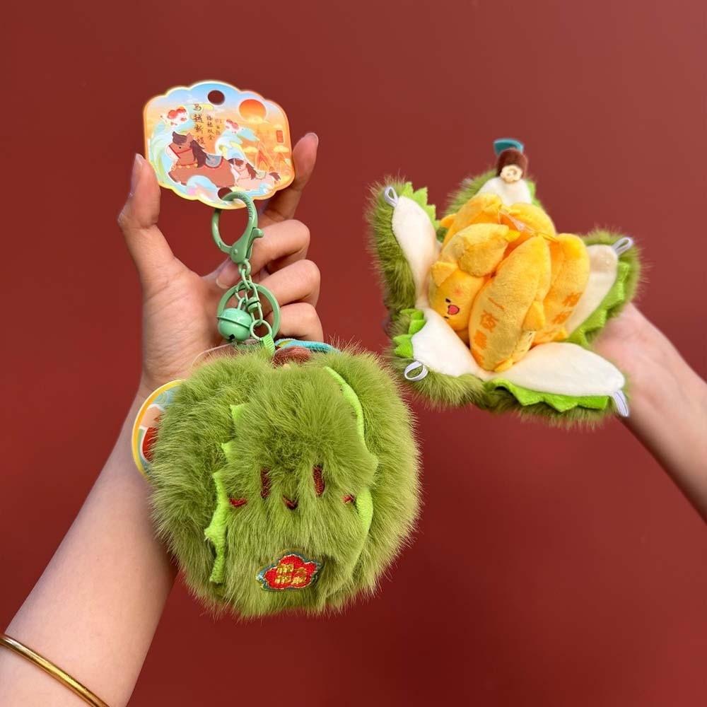 Soft Peelable Fruit Key Chain Mangosteen Plush Doll Pendant Festival Gifts