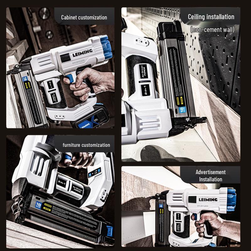 Lei Ming J-150 Electric Brad & Staple Nail Gun for Woodworking