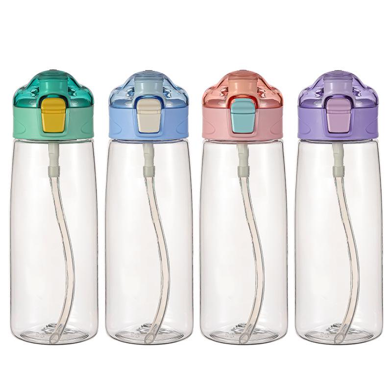 Water bottle plastic water cup portable children summer straw cup Internet celebrity female students high value large capacity sports kettle