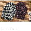 Japanischer Retro-Stil Karierte Langarmhemden Herren Frühling und Herbst Herren Freizeithemden Quadratische Tasche Reine Baumwolle Knopfhemd Tägliches lockeres Oberteil