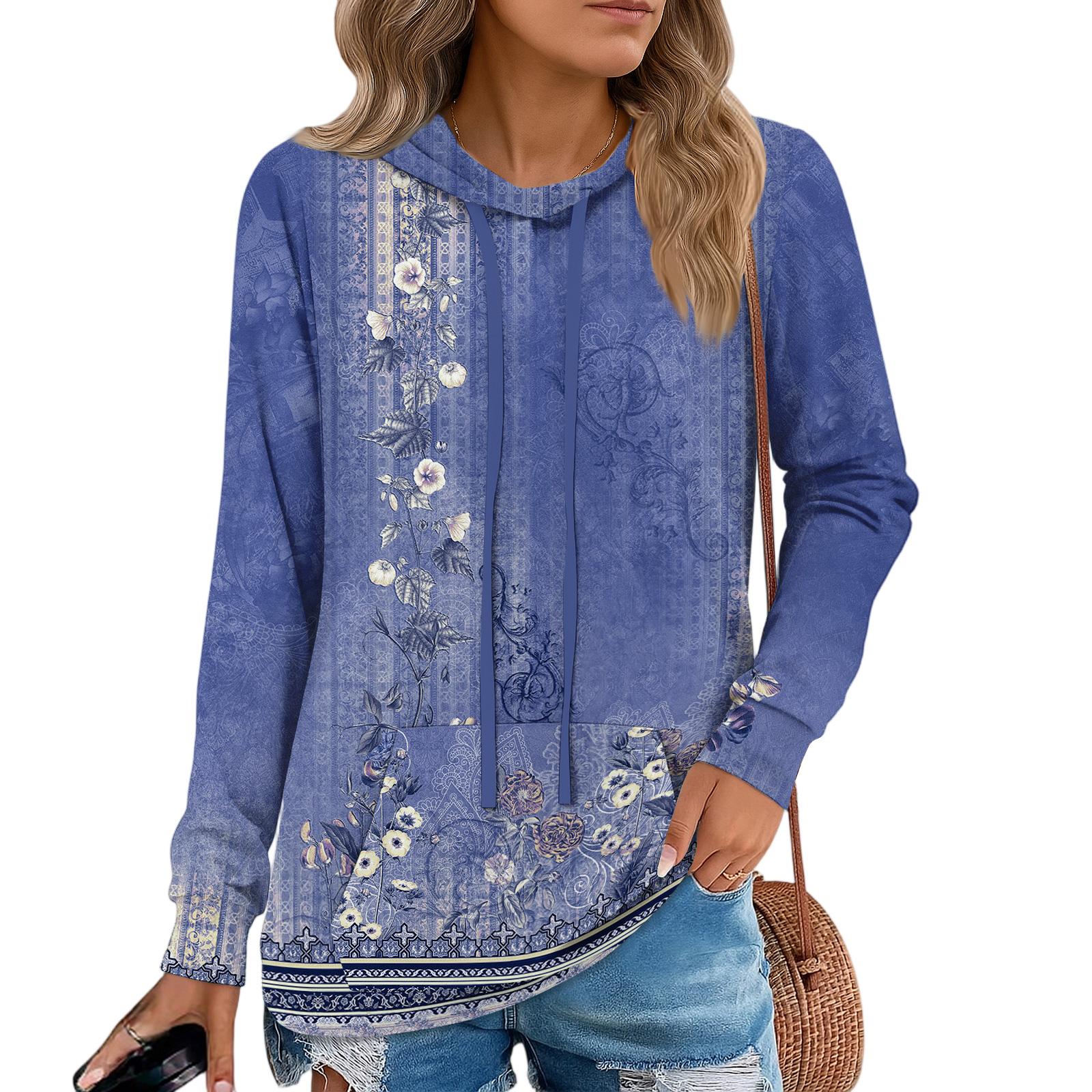 

Womens Pullover Hoodies Teen Girls Fashion Hooded Sweatshirt Womans Fall Tunic Top M