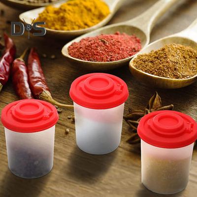 Condiment Bottles Moisture Proof Salt And Pepper Shakers Clear Plastic Airtight Lids BPA-free Spice Containers