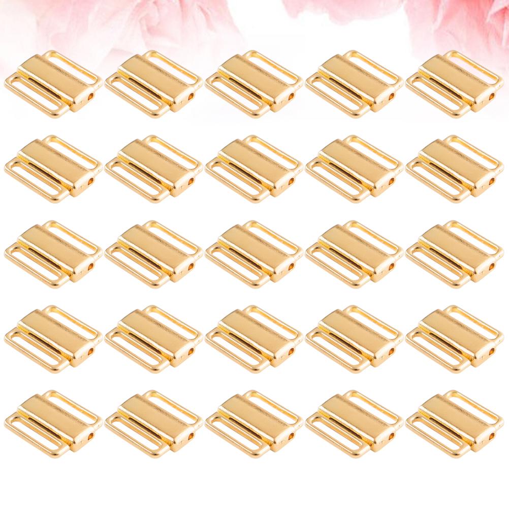 1 Set 50 Stück BH-Träger Schnallen BH-Träger Anti-Rutsch BH-Clip Haken BH-Verschlüsse Haken für Damen (Gold 12MM)