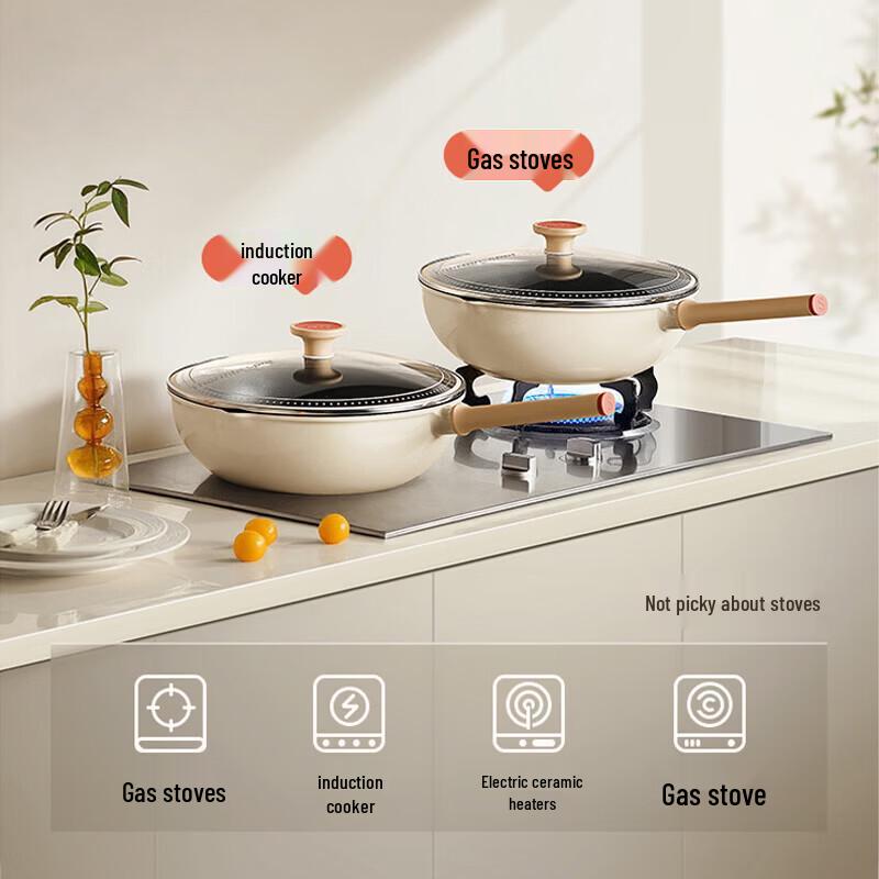 SUPOR 28cm Titanium Non-Stick Lightweight Wok