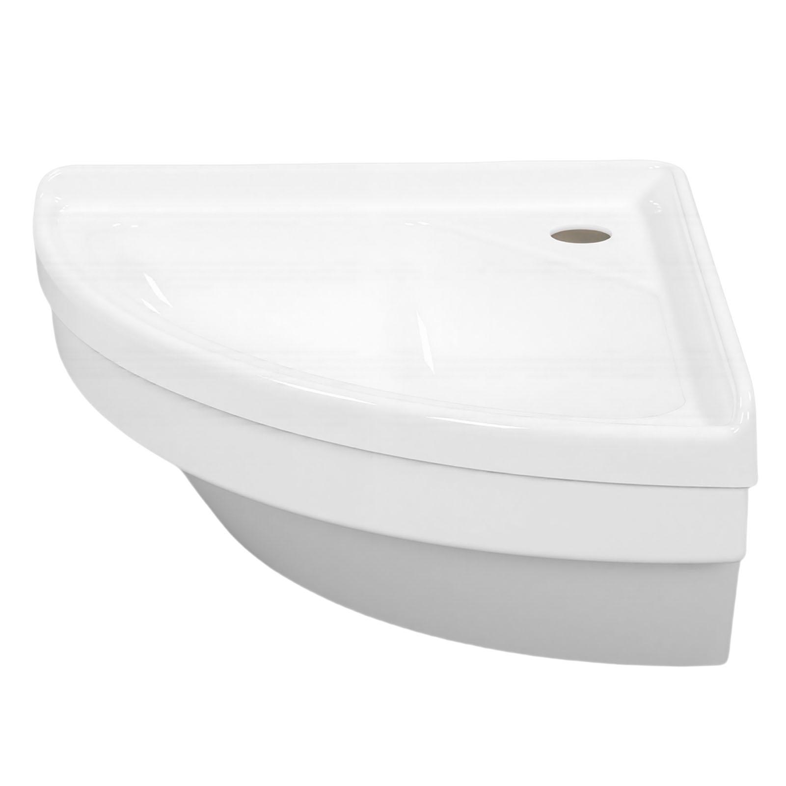 Camper Spoelbak 15 Inch Radius Waaiervorm Acryl Camper Wastafel Spoelbak voor Kampeerders Jachten Boten