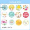 Xh020 Round Easter Egg Rabbit Chick Gift Envelopes Decorative Party Stickers For Kids