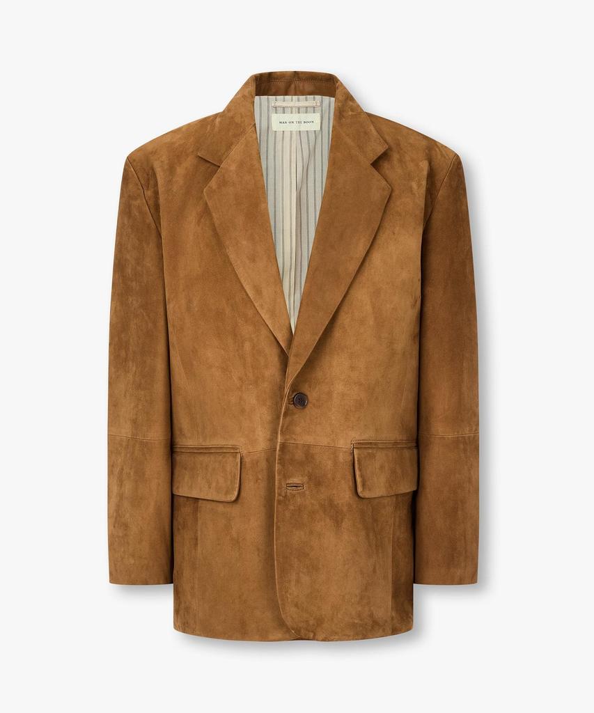 Man On The Boon Suede Single Blazer_Brown 4716110008