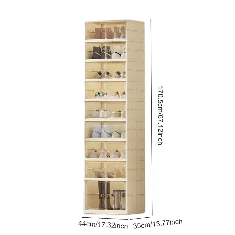 

Прозрачный контейнер для обуви, коробка, шкаф, складной, 8 ярусов, большая полка для обуви, легкая сборка, штабелируемый органайзер для обуви, портативная вешалка для обуви