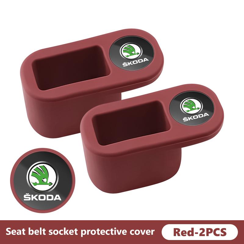 AAAAG1 Car Seat Belt Buckle Anchor Socket Anti-collision Protect Cover For Skoda Rapid Octavia Derivative Enyaq-iV VisionS Yeti Scala