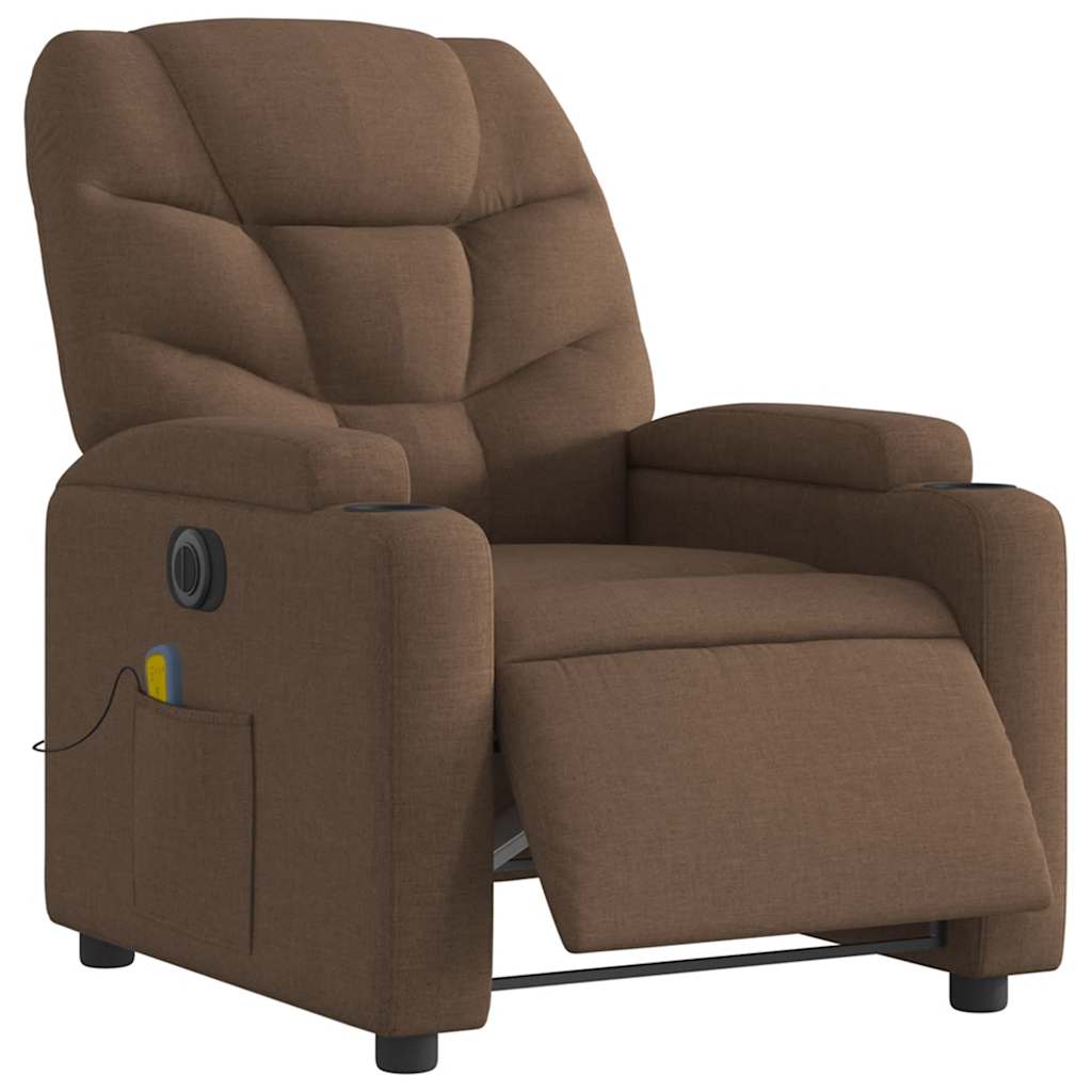 Vidaxl Foldable Massage Armchair, Electric, Brown, Fabric