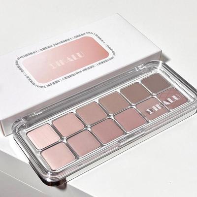 Palette Ombretti DIKALU 12 Colori: Finish Opaco Brillante per un Look Naturale e Illuminante - Ispirato ad Ahn Yujin. Perfetto per Palpebre Gonfie Primavera/Estate.