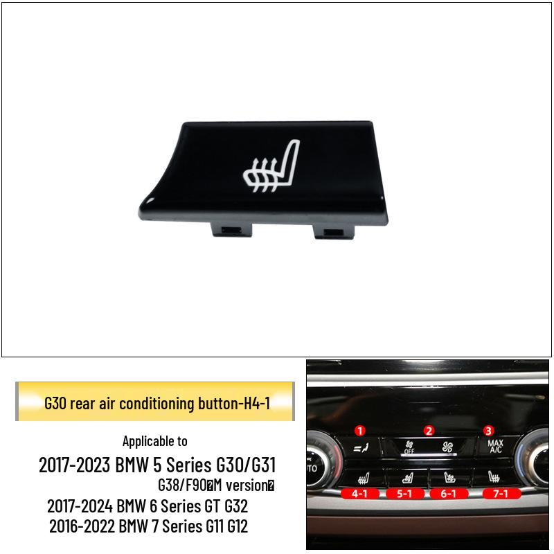 Compatible with BMW 5 Series, 7 Series, GT, 6 Series, G32, G30 Rear Air Conditioning Switch Buttons