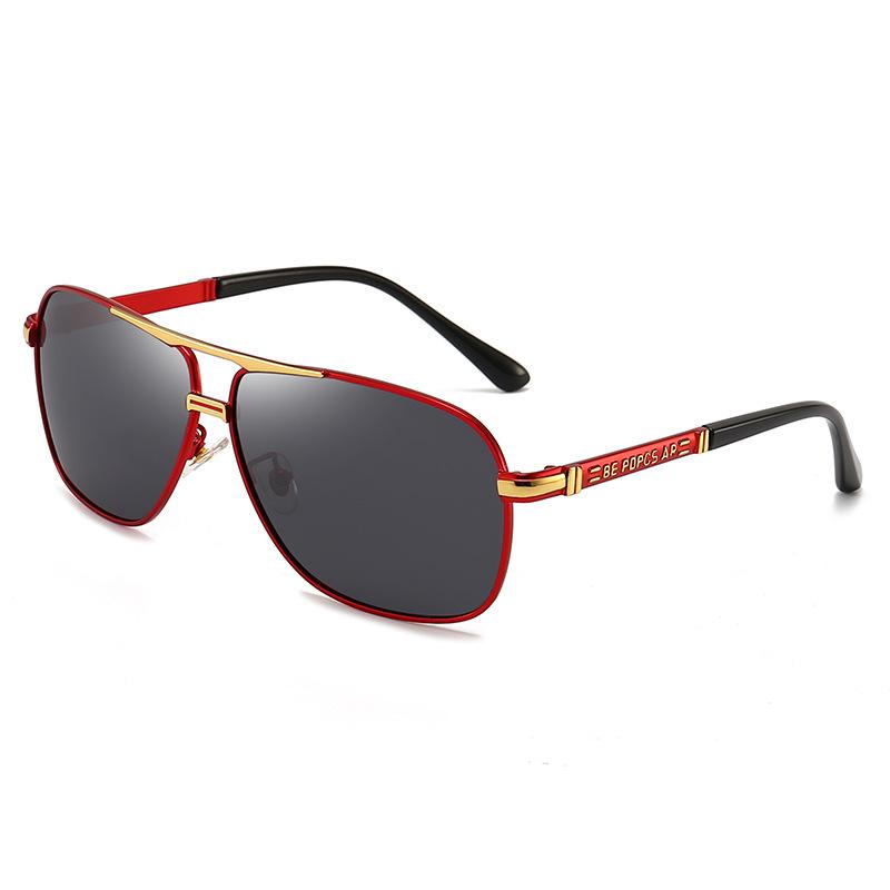 Polarized Sunglasses Men'S Square Double Beam Sunshade Driver Driving Fishing Discoloration Day And Night Han Chao