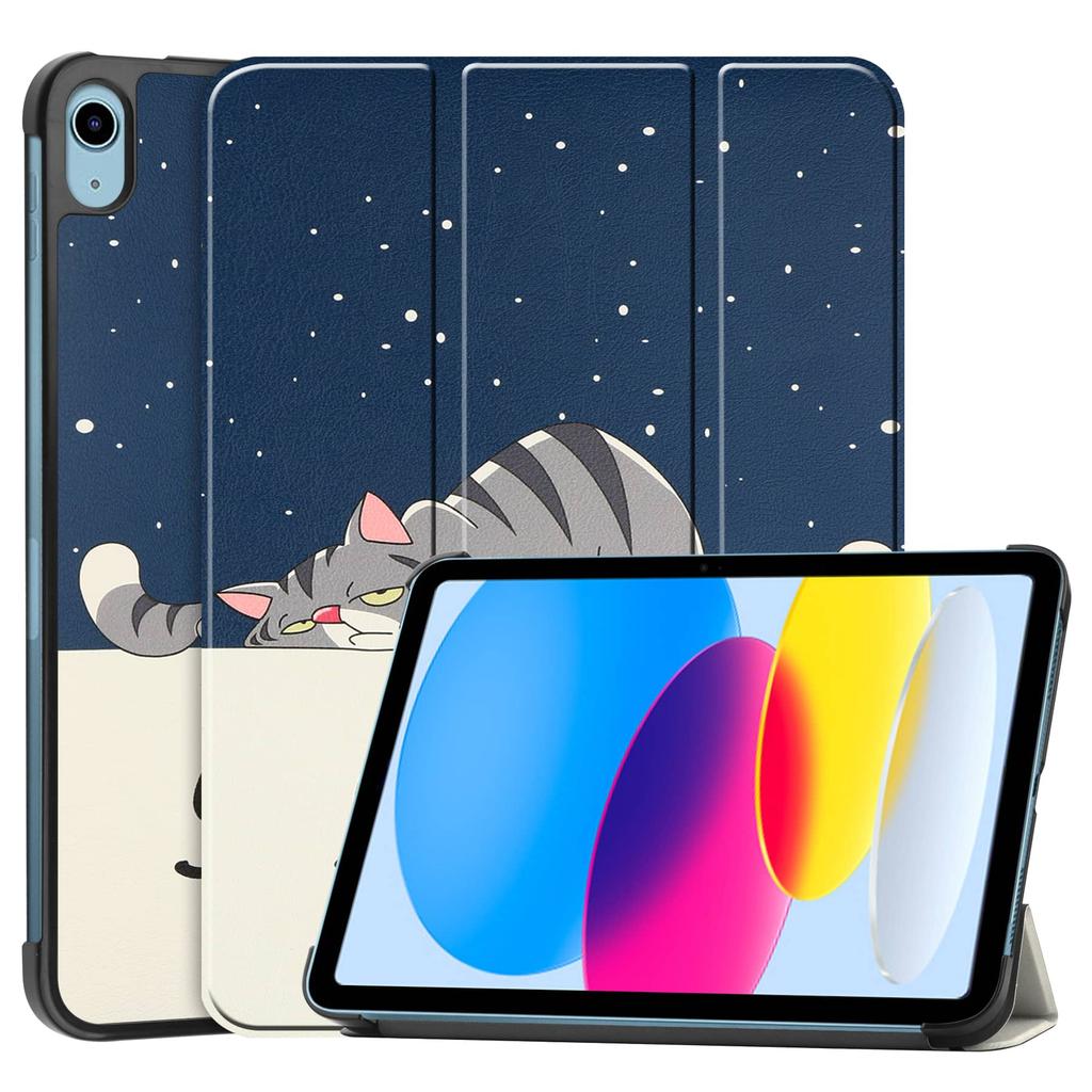 Case for iPad A16 11 2026 iPad 10th 10.9'' with [Tri-fold Stand +  Auto Wake/Sleep],Colorful Premium PU Leather Case Shockproof