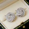 Yanbai Zircon Rotating Luxury Geometric Stud Earrings – Trendy, Shiny, High-End Accessories