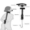 SM Adult Toys: Reverse Hand Gag with Upper & Lower Cuff Straps and Hooks, Metal Anal Plug, Leather Binding.