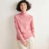 Women's Solid Color Cashmere High Neck Sweater - Loose Knit, Seamless Wool Base Layer