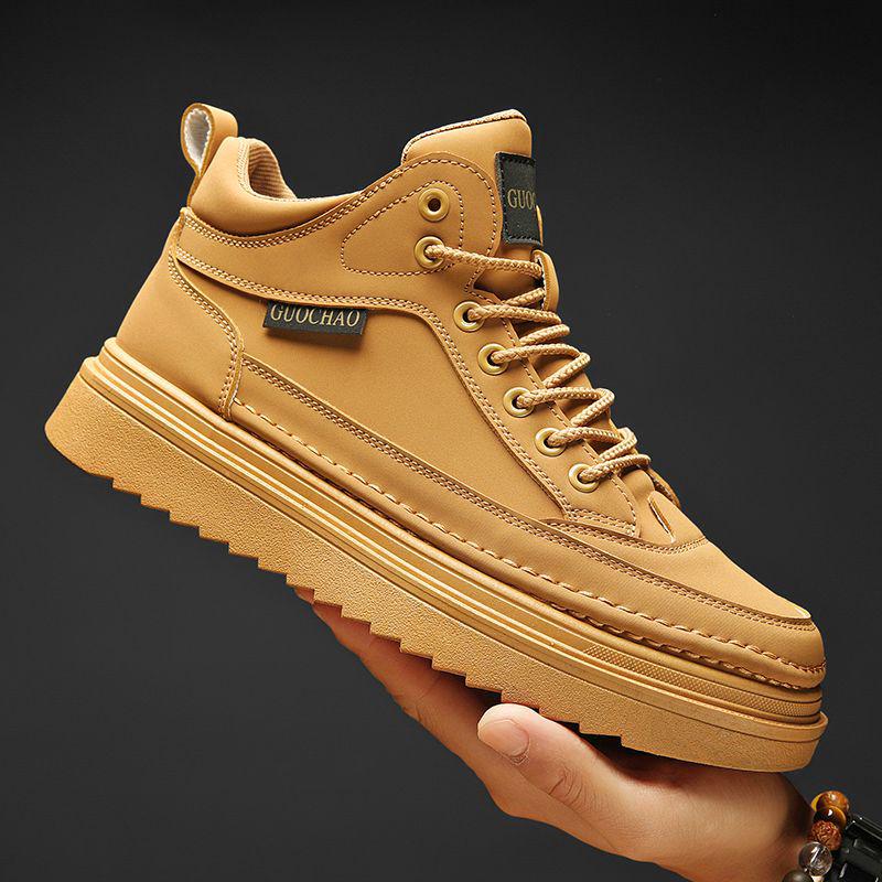 Herren 10cm Höhenerhöhende Wasserdichte Leder Martin Stiefel - Winter High-Top Arbeits- & Freizeit-Schuhwerk