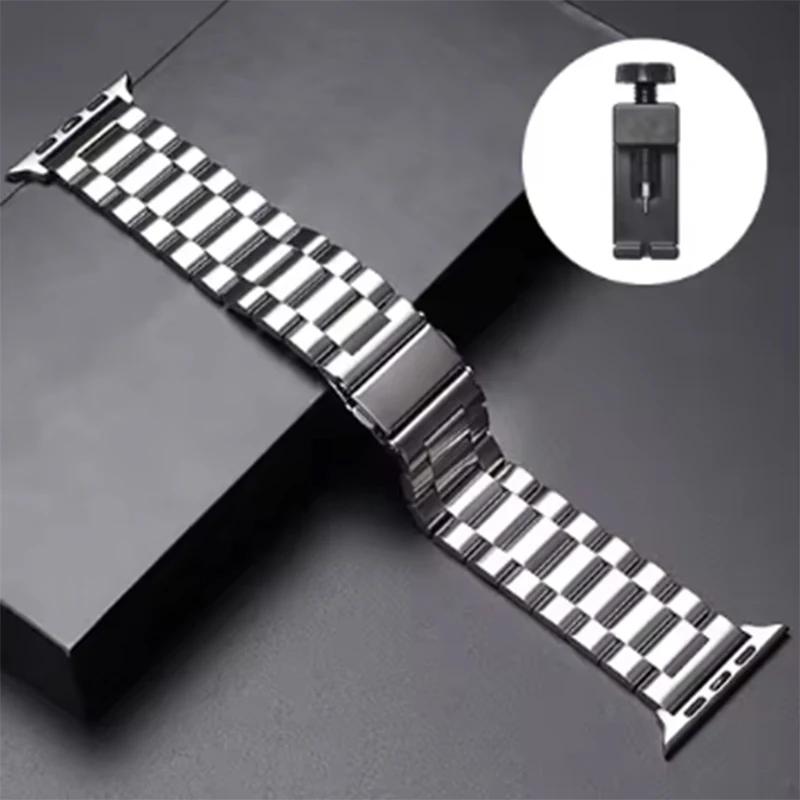 Stainless Steel Strap For Apple Watch Ultra 2 49 45 41 40 46 38 42 44mm Metal Band Bracelet For iWatch Series 10 9 8 7 6 5 4