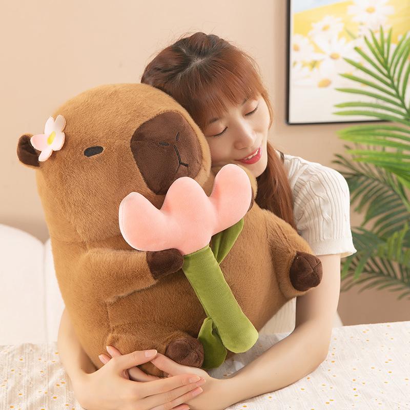 Uroczy uroczy zwierzak herbata mleczna królik kapibara pluszowa zabawka wyznanie lalka przytulająca kwiat kapi awokado dekoracja domu