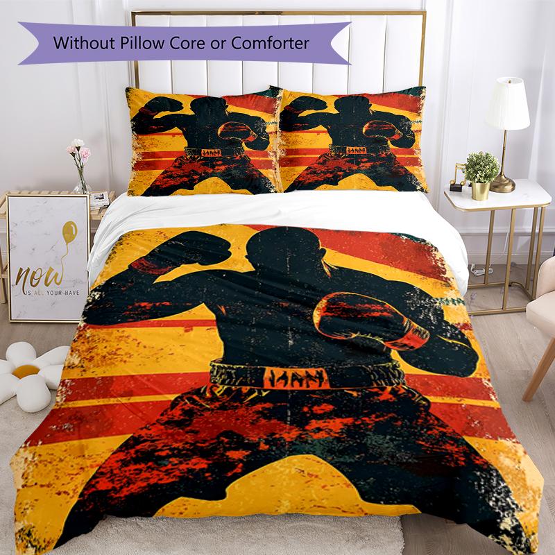 3pcs boxing Bedding Set Duvet Cover Closure Includes 1 Duvet Cover & 2 Pillowcases, Soft and Comfortable for All Seasons.