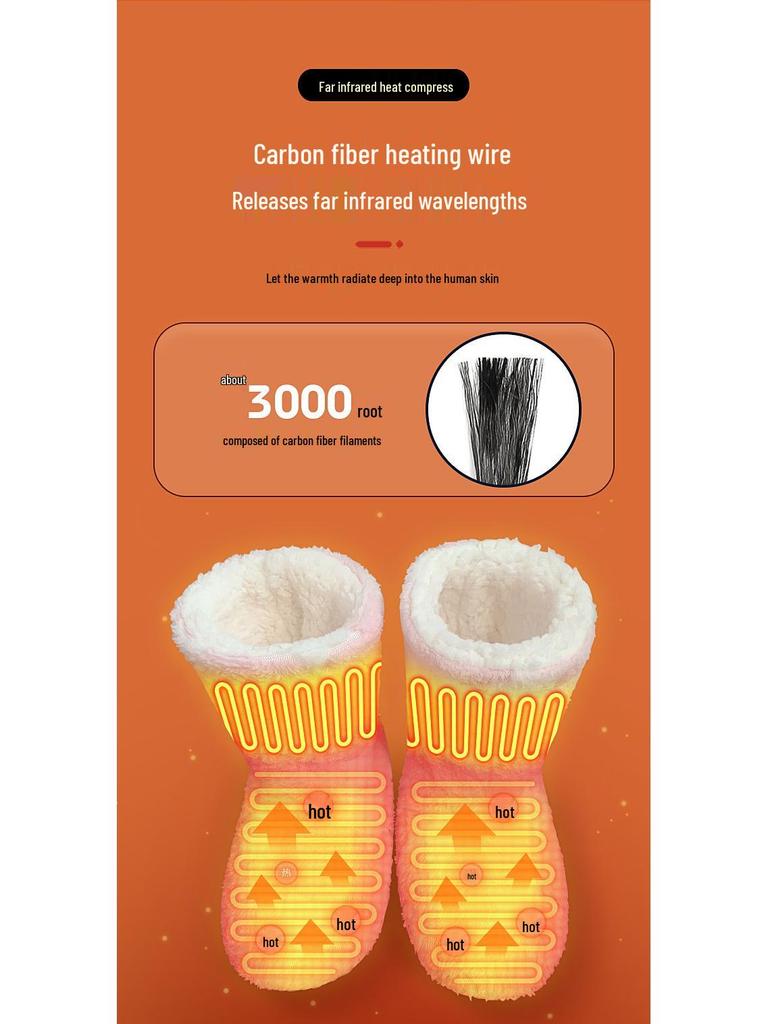 Unisex Electric Heated Indoor Cotton Slippers for Warmth