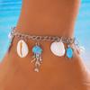 Ocean-Inspired Anklet Jellyfish Turtle Shell Starfish Charms Anklet Alloy Waterproof Adjustable Length Elegant