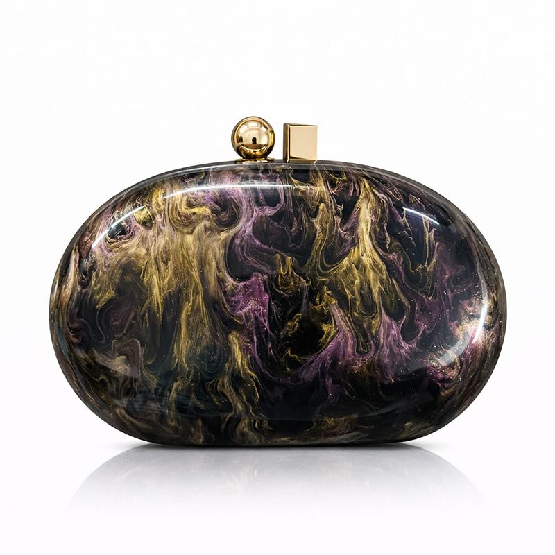 Oval Pearlescent Clutch Shoulder Acrylic Crossbody Evening Bag Fashion Ladies Handbags Woman Luxury Famous Brands Purse New In
