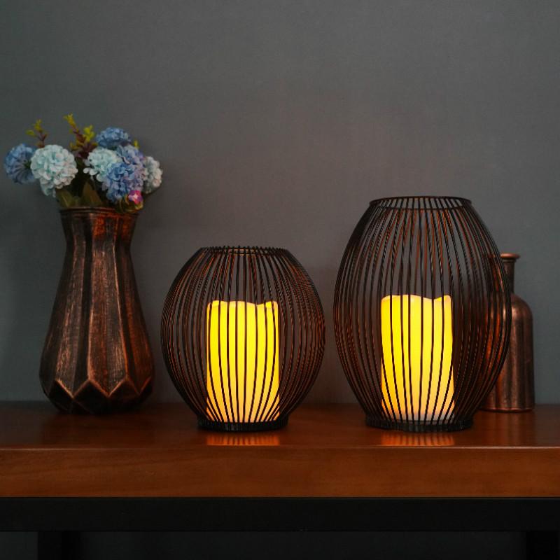 Led Simulated Candle To Nordic Extremely Simple Cooked Iron Decoration Night Light Coffee Restaurant Creative Indoor Home Crafts